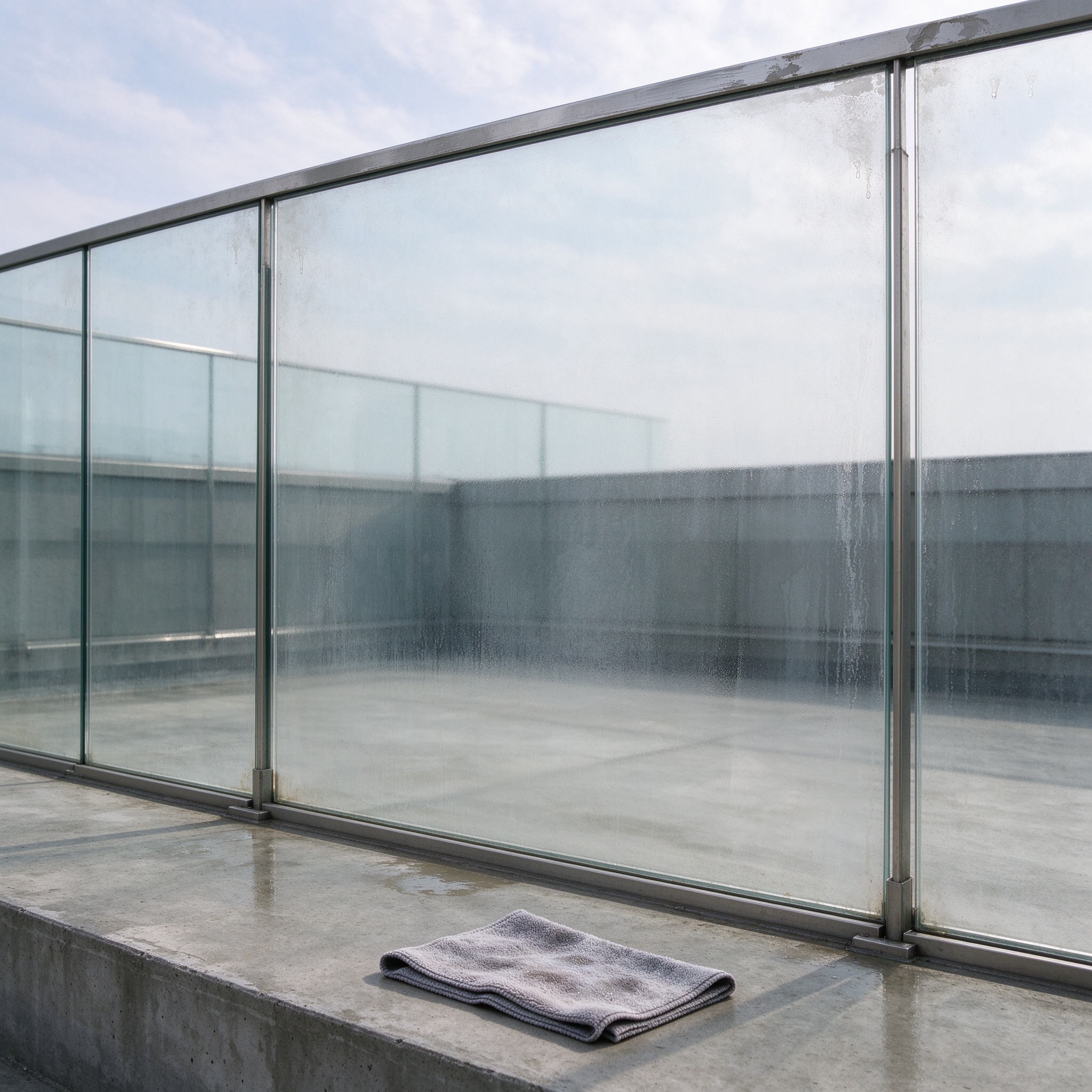 Top Floor Terrace Glass Barrier Wash Booking