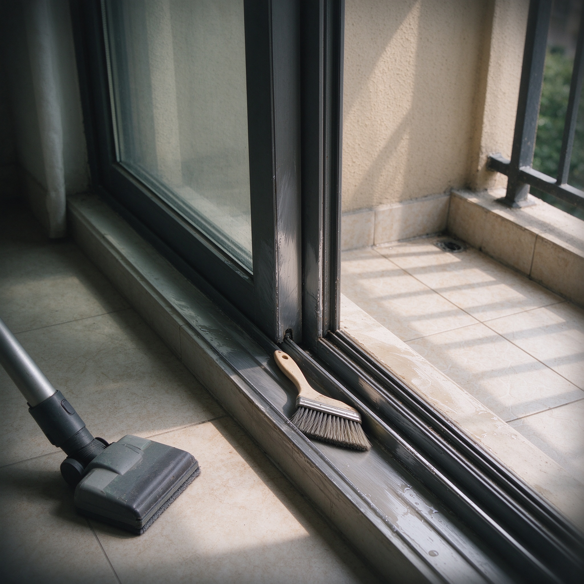 Balcony Window Frame and Track Synchronized Clearing Booking