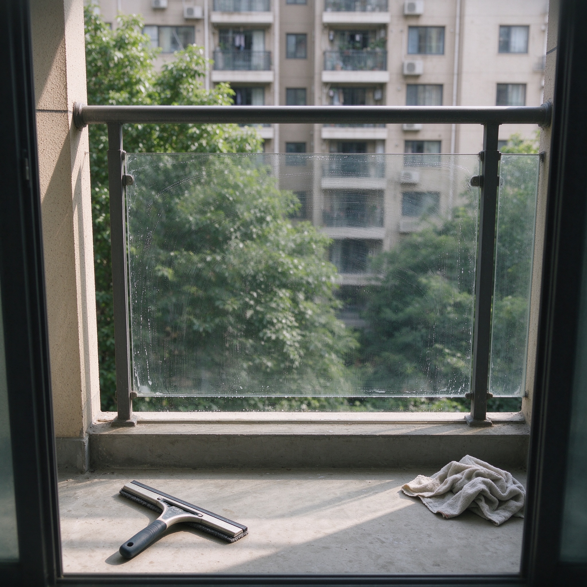 Balcony Glass Railing One-Side or Two-Side Selectable Package
